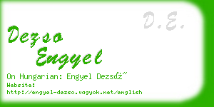 dezso engyel business card